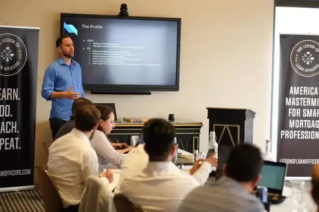 Luke Shankula teaching at a mortgage industry workshop